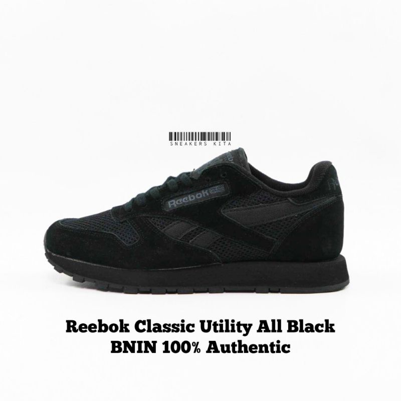 Reebok classic all black on sale suede