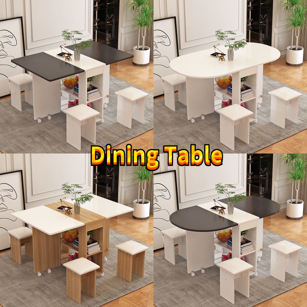 Hot Sale】Folding Dinning Table Family Small Family Type 4-Person Economical Dining  Table Round Table Simple Mobile Table Folding Table For Eating | Shopee  Singapore