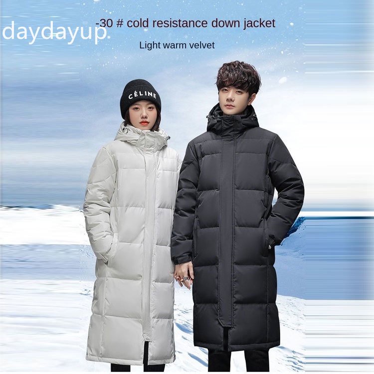 Long Down Jacket for Men and Women Thickened Winter Fashion Coat Couple Waterproof Down Jacket Korean Version Shopee Singapore