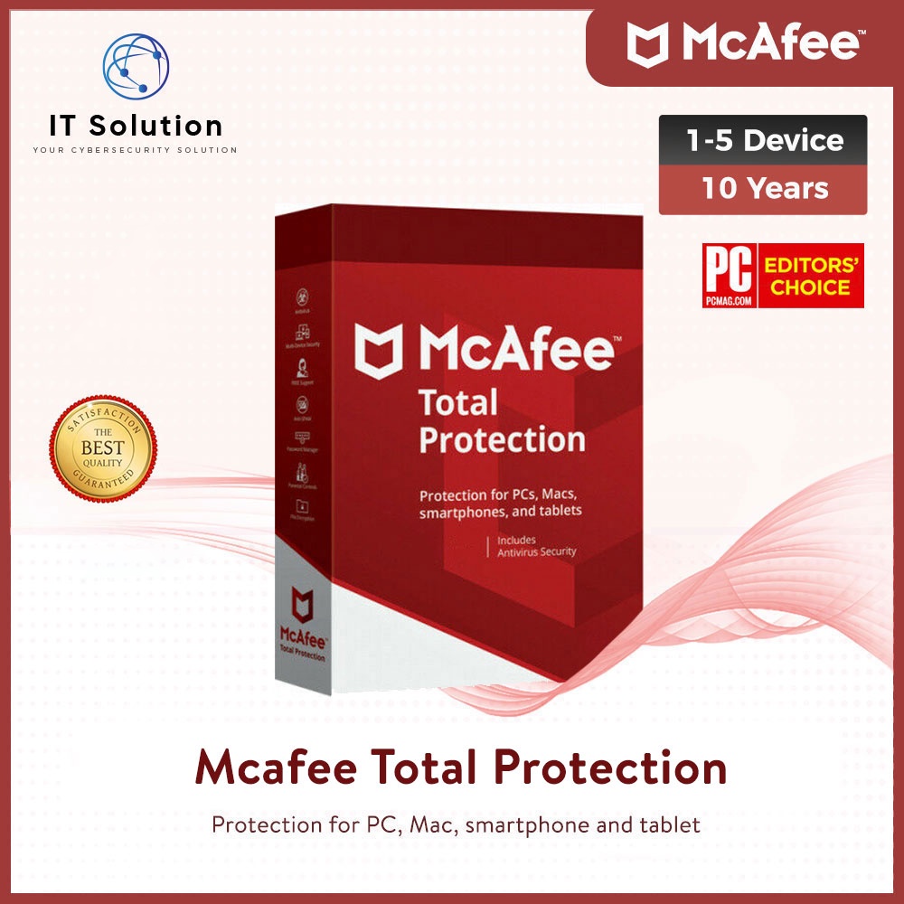 Mcafee Total Protection Antivirus Original -- 10 Year Latest Version