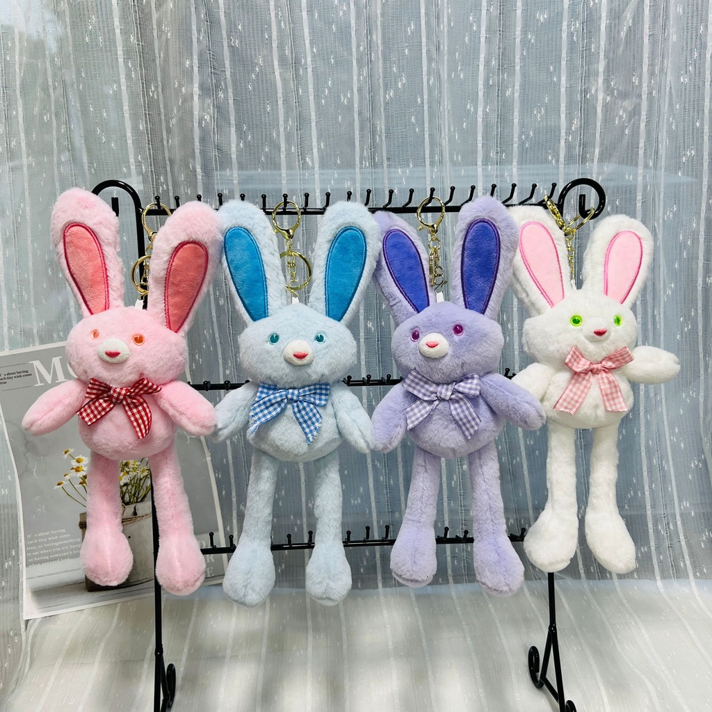 Boc 30cm Rabbit Keychain Cute Stretchable Long Ears Bunny Doll Plushies Bag  Pendant Soft Cartoon Plush Toy Key Ring Pendant Accessori