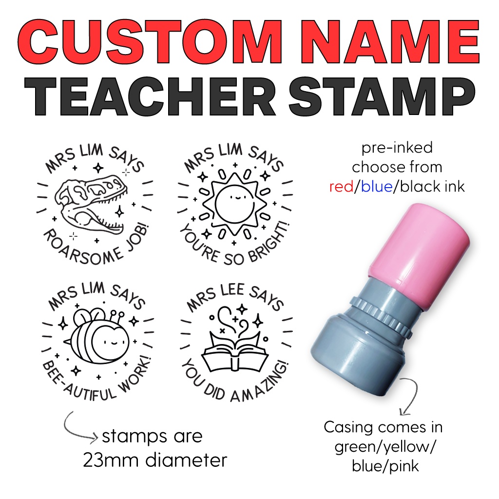 Custom Teacher Name Stamp Cute Funny Encouragement Reward Stamp