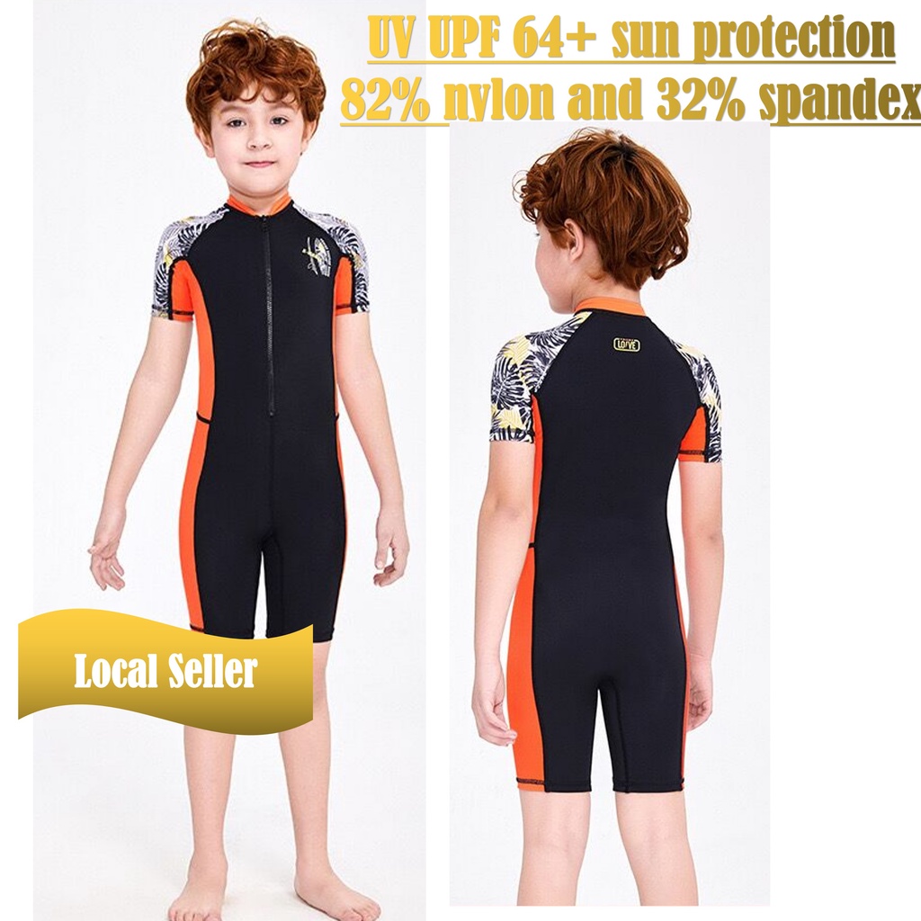 Kids Thermal Lycra Wetsuit / Swimsuit Shorty (with Back Zipper