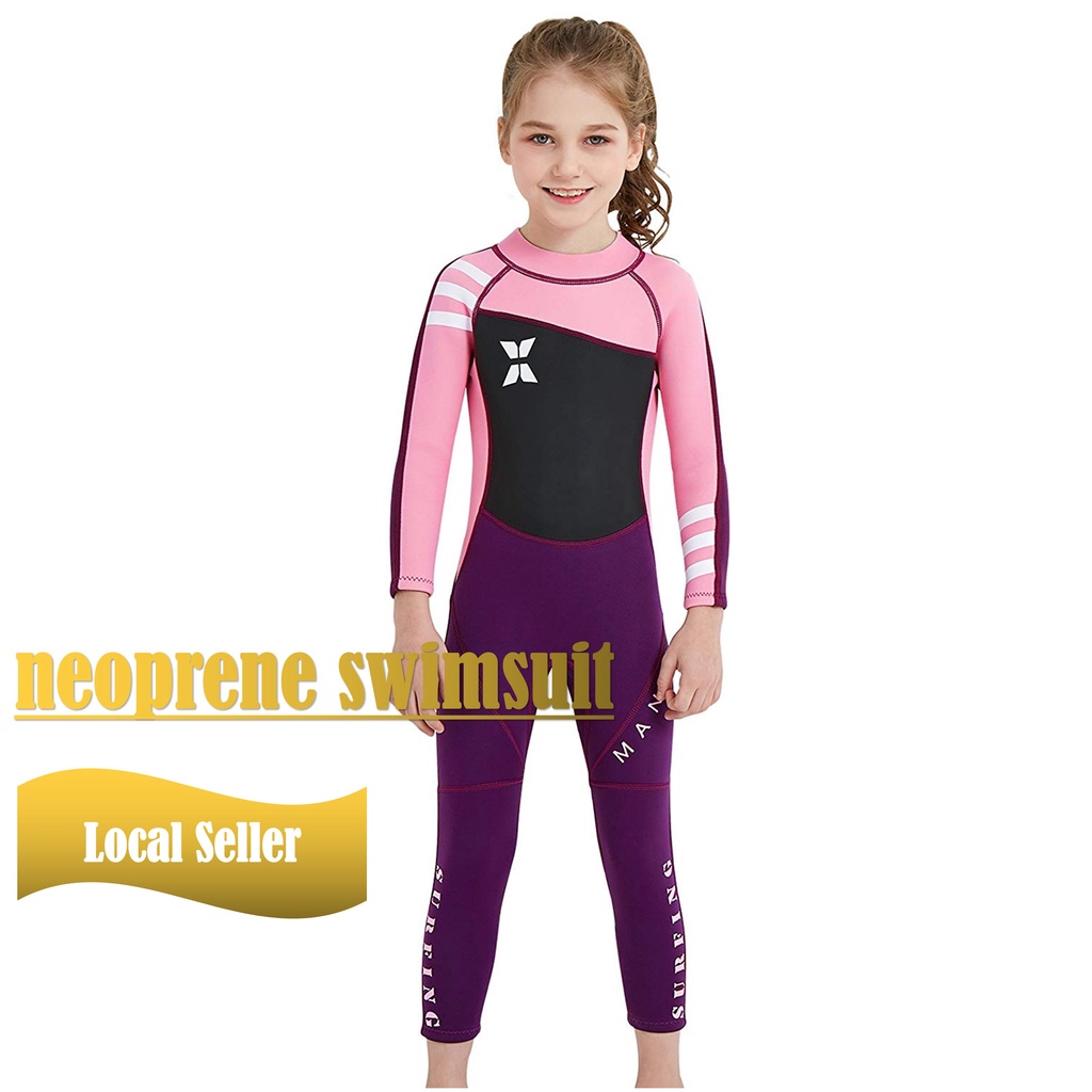 Womens One Piece Wetsuit Girls Long Sleeve Thermal Swimsuit