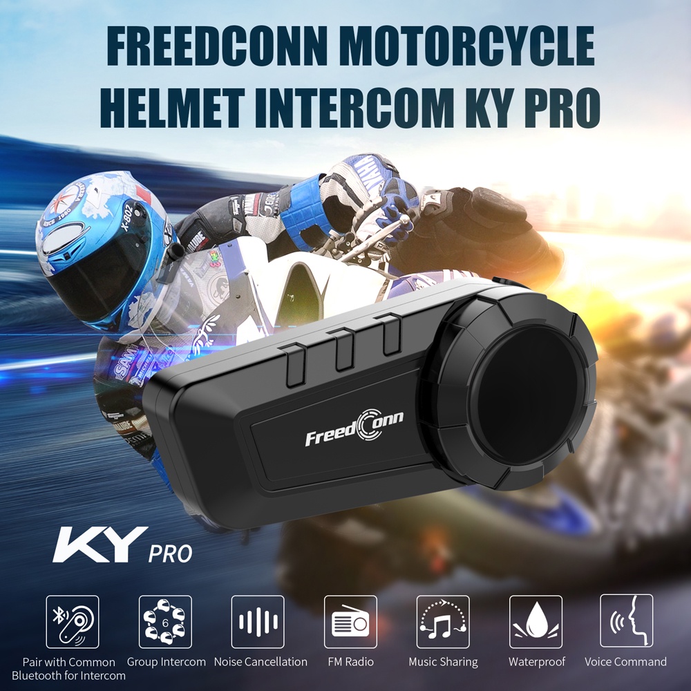 Freedconn KY PRO Bluetooth 5.0 Motorcycle Intercom Helmet Headset