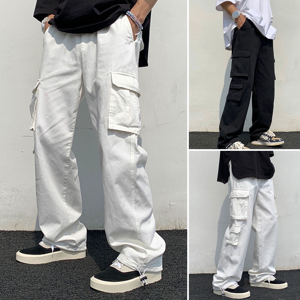 Mens all white cargo on sale pants