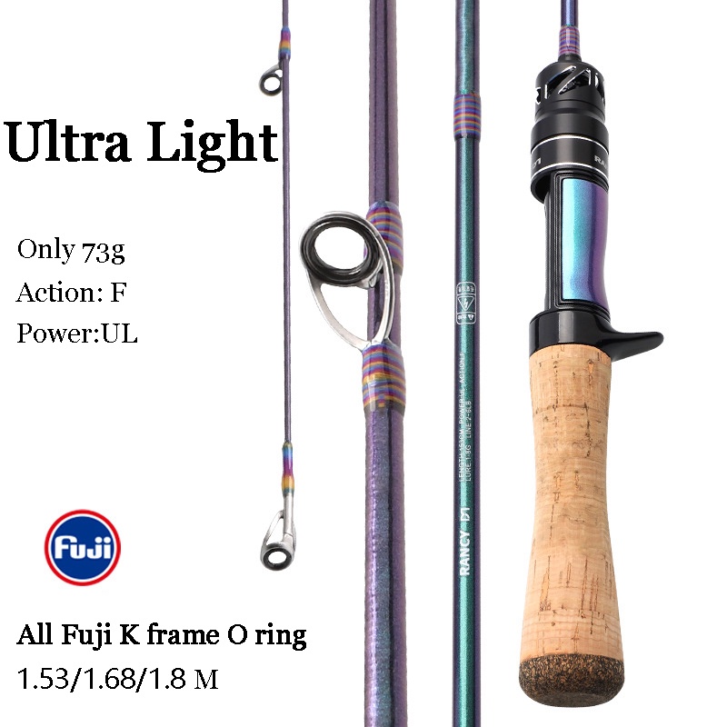 Fishing Rod Ultra-Light Fishing Rod Carbon Fiber Spinning/Casting Lure Pole  1.68m-1.98m Ultra-Short Portable Fast Trout Fishing Rods Fishing Pole
