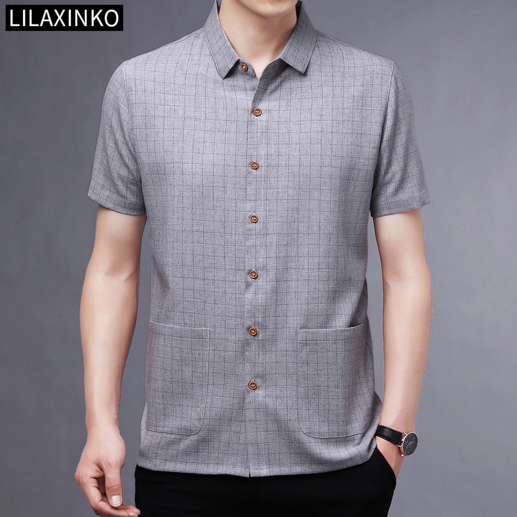 Men's 2 pocket hot sale short sleeve shirts