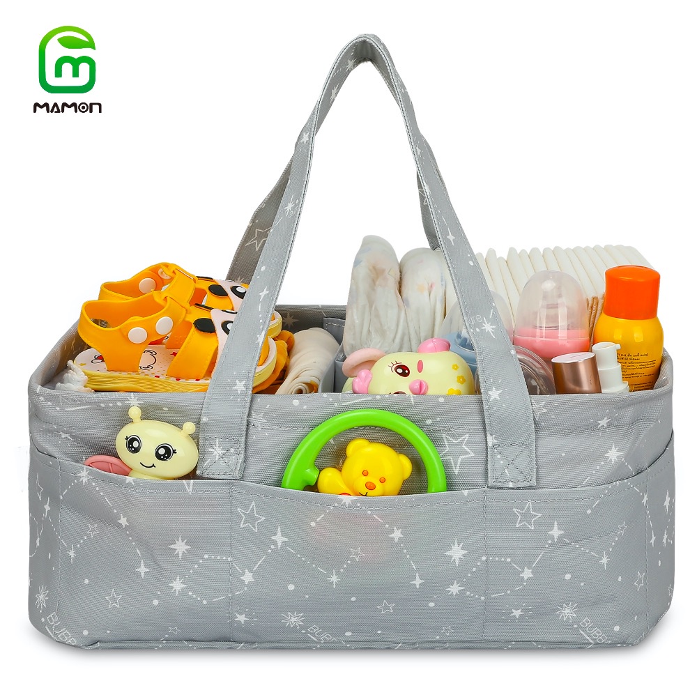 Diaper Changing Pad Free Gift MAMON Baby Diaper Caddy Organizer Stylish Rope Nursery Storage Bin Portable Diaper Storage Basket