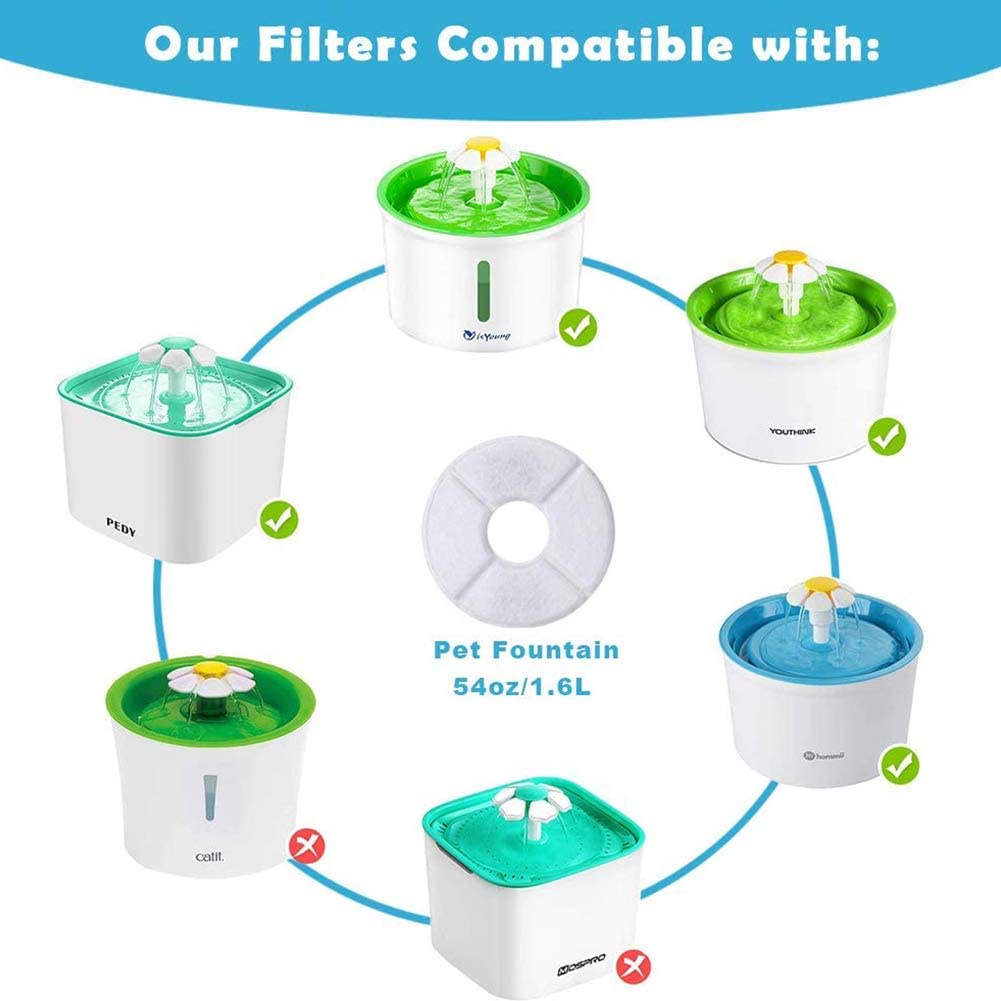 Cat Water Filter Pet Water Fountain Replacement Filter Premium Cotton Activated Carbon And Resin Ion Particles Dispenser For 1.6l Cat Dog Fountainfilter Shopee Singapore