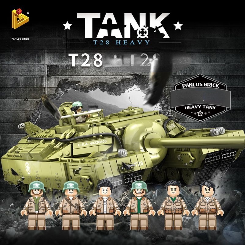 New Panlos Tank Model Assembled Toy 628010 T28 Heavy Tank. TT7176