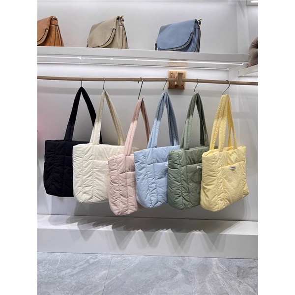 Quilted on sale nylon tote