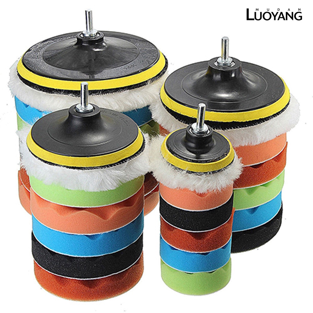 LUO]7 Pcs 3/5/6/7 Inch Polishing Waxing Buffing Pad Sponge Kit Set