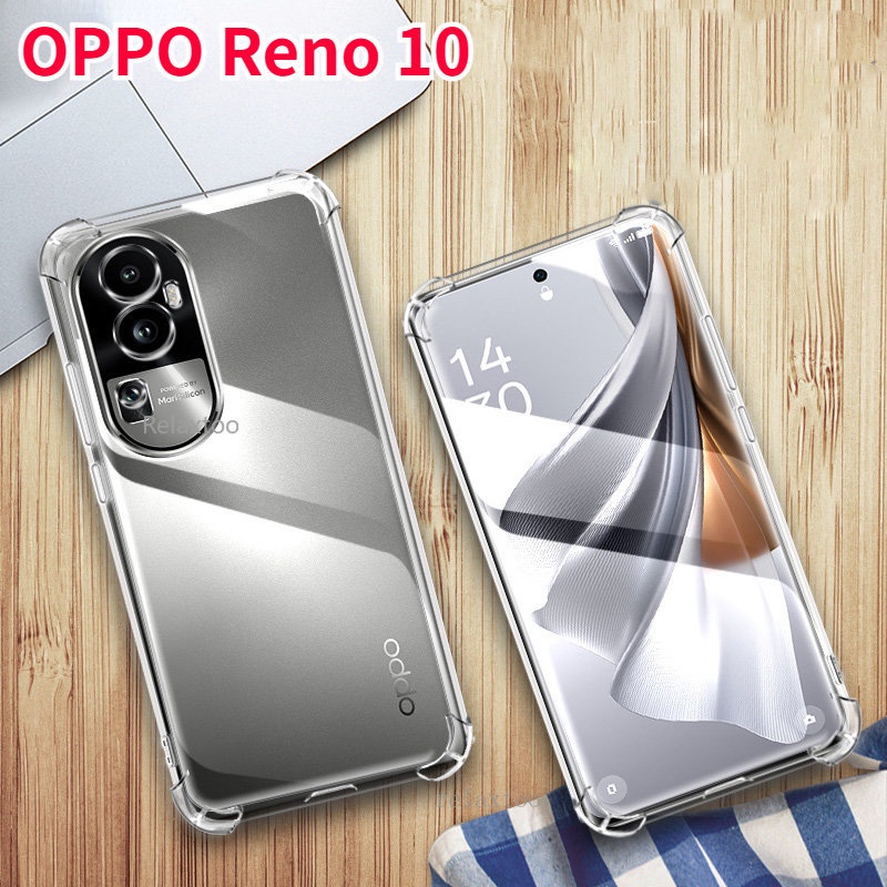 for Oppo Reno 10 Pro Case with Screen Protector, Reno10 Pro Case Crystal  Clear Ultra Thin Soft TPU Bumper Flexible Transparent Gradient Rainbo Case
