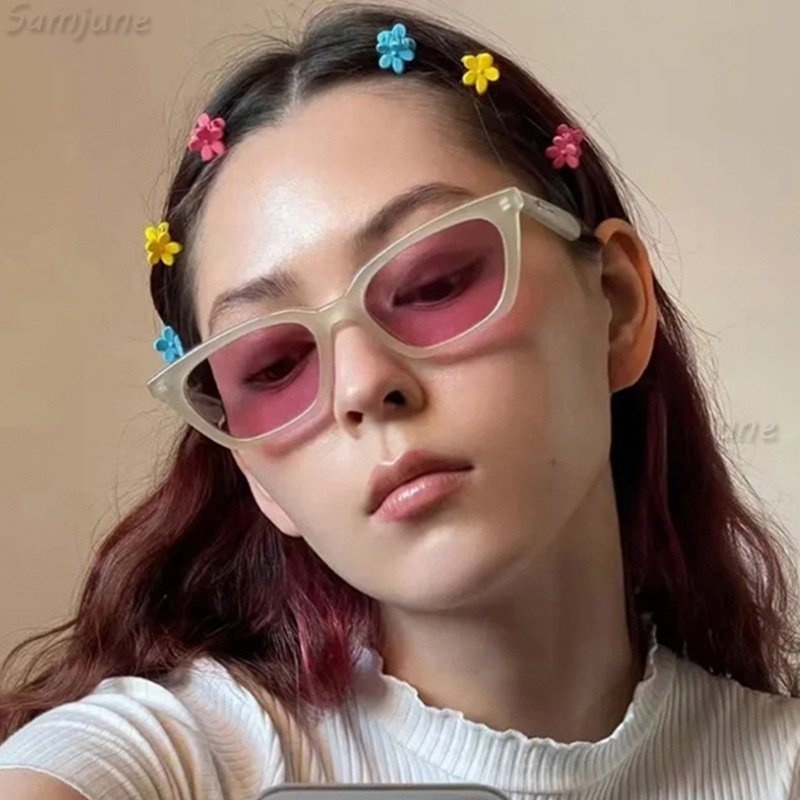 Samjune Sunglass Men Shades Brand Designer Sun Glasses Women Johnny Depp  Rivet Eyewear Candy Color Sunglasses Female UV400