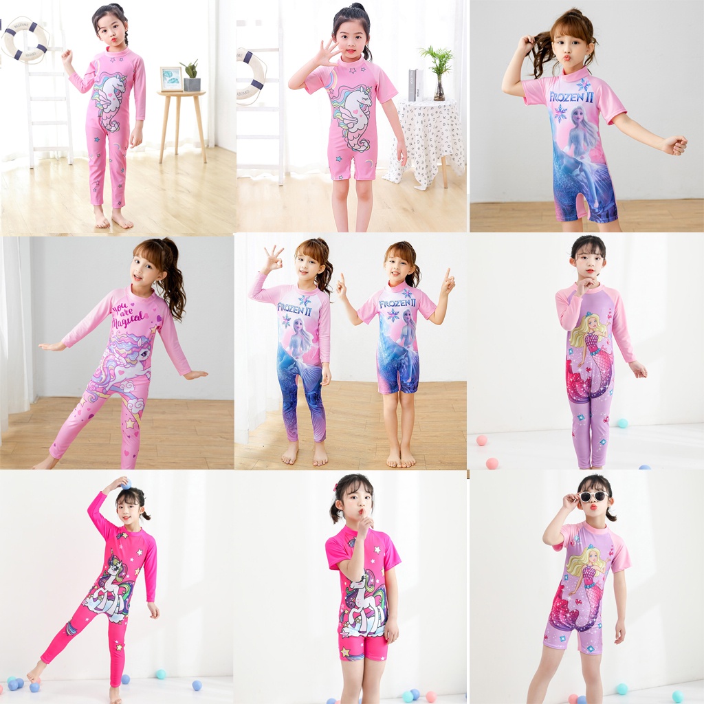 Girls short hot sale sleeve swimsuit