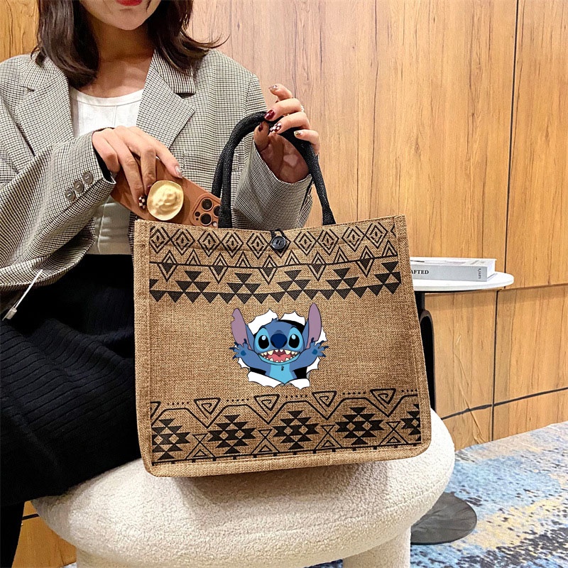 Cute Stitch Tote Bag Fashion Beach Bag Korean Shoulder Bag Summer Bag Shopee Singapore