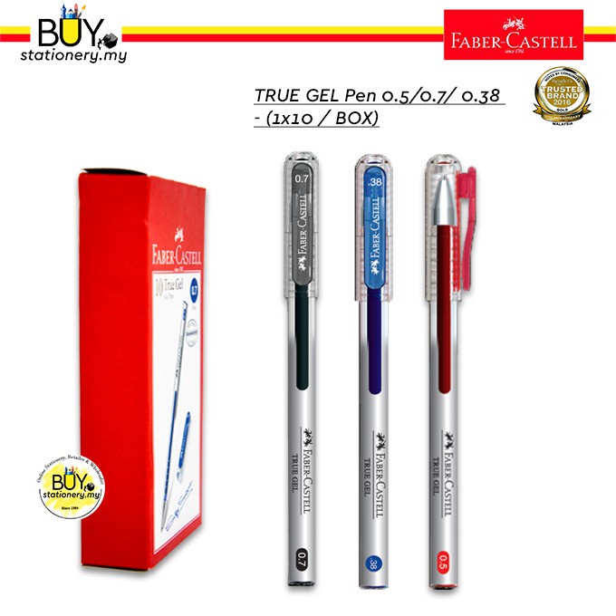 Faber Castell True Gel Pen, Smooth Gel Pen 0.7mm, Pack of 6 9 12 Red Black  Blue