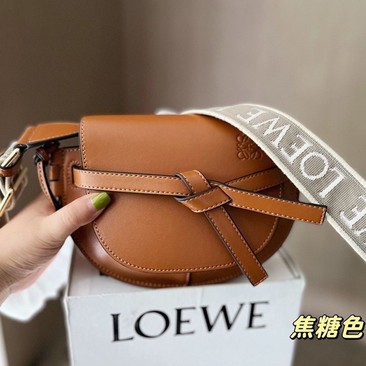 Loewe Orange Mini Gate Crossbody Bag Leather Pony-style calfskin