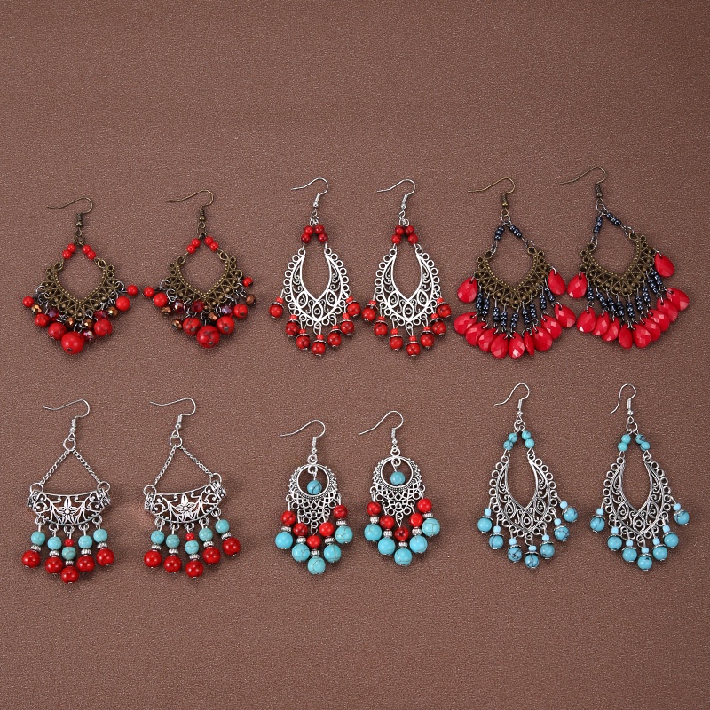 Red turquoise sale earrings