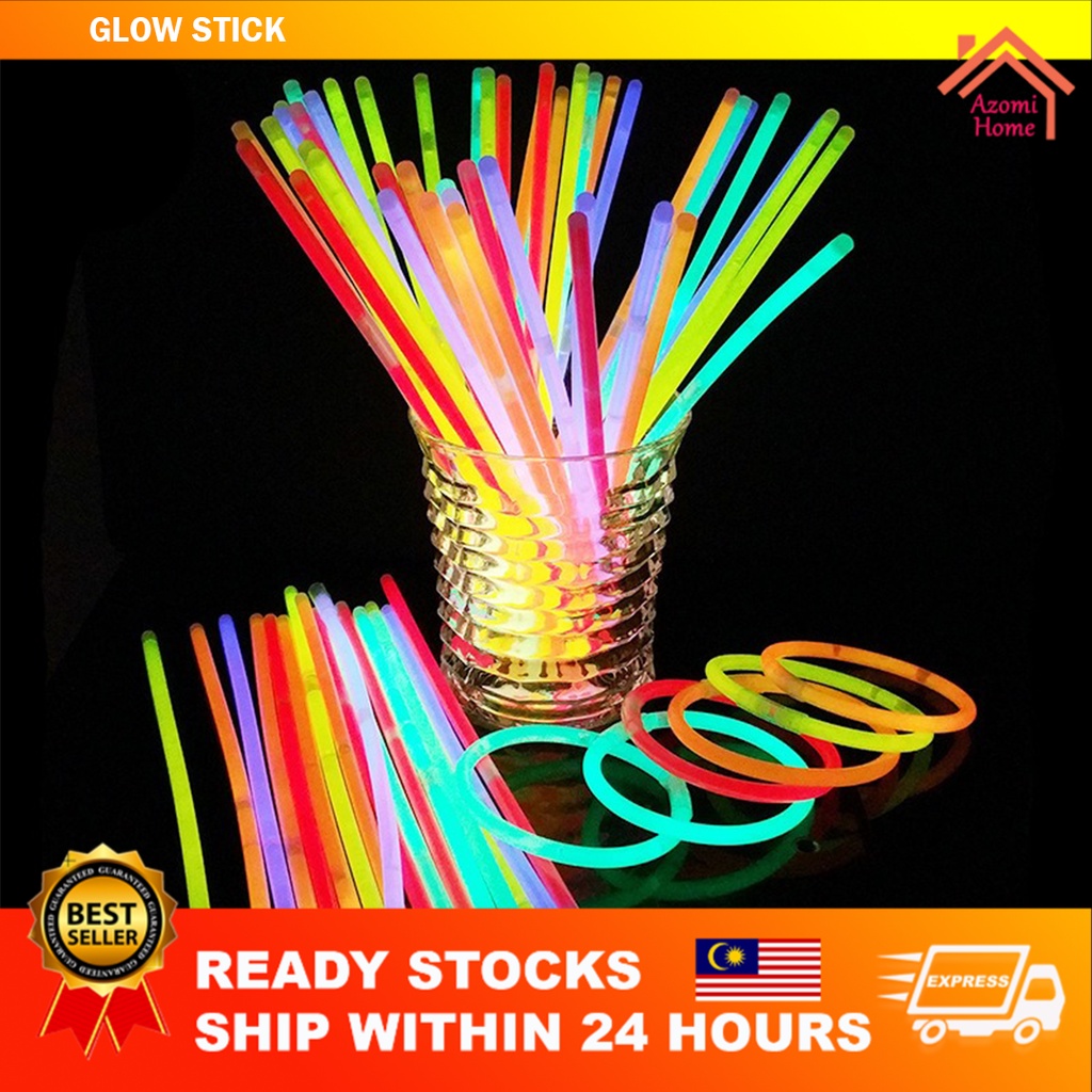 100 Pcs eight-color Party Fluorescence Light Glow Sticks Bracelets