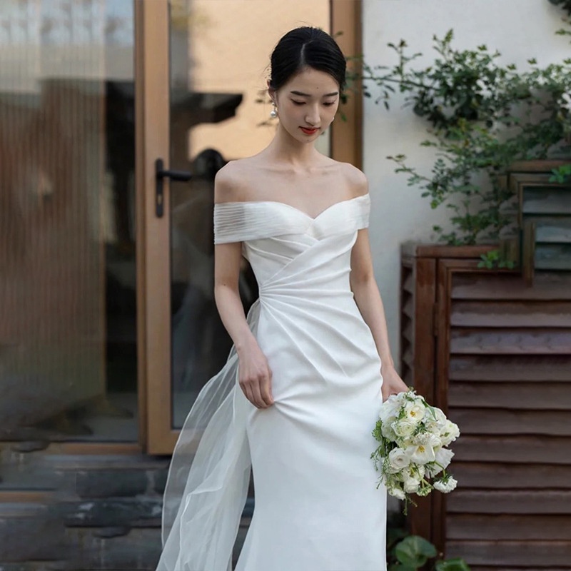 Korean simple wedding store dress