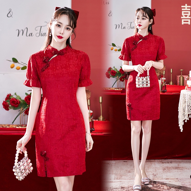 New Style Summer Improved Chiffon Cheongsam Women' Elegant Chinese  Traditional Short Sleeve Qipao Dress Modern
