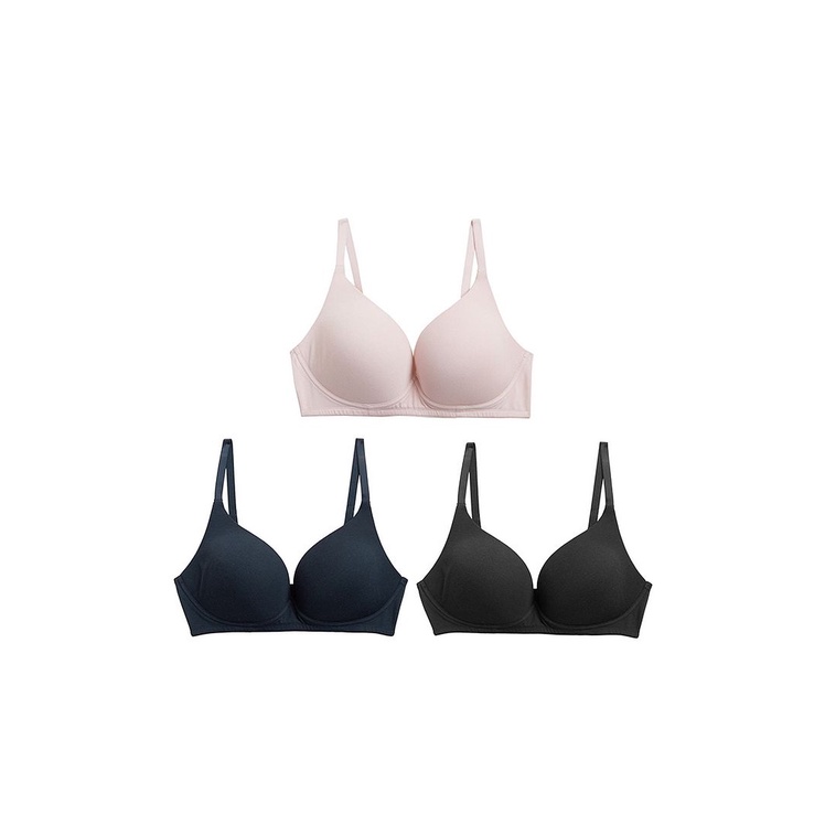 3pk Wired Plunge T-Shirt Bras A-E