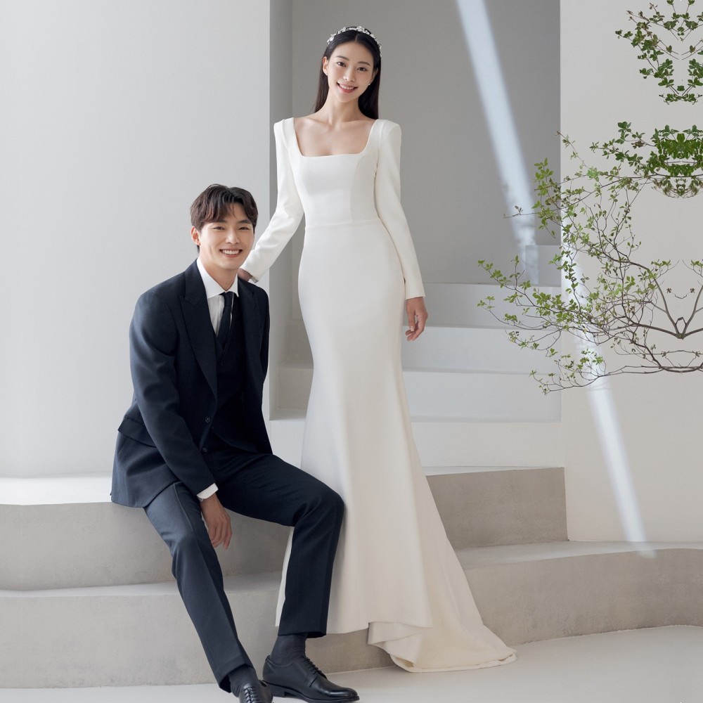 Korean wedding hot sale dress