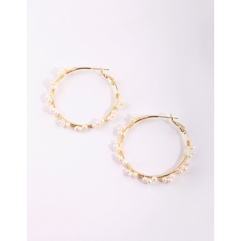 Gold Plated Sterling Silver Small Chubby Hoop Earrings - Lovisa