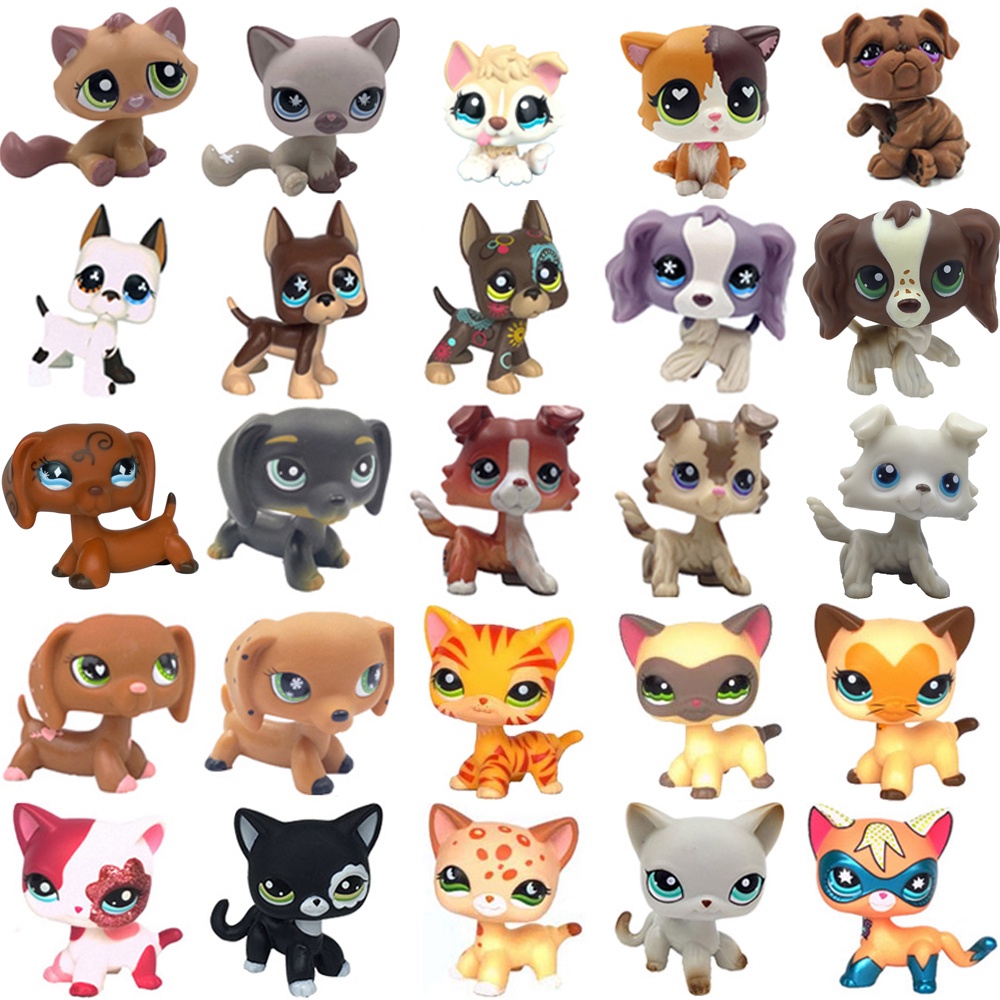 LPS CAT Rare Littlest pet shop Toys Stands Short Hair Kitten Dog Dachshund Collie Spaniel Great Dane Original Bobble head toys Shopee Singapore