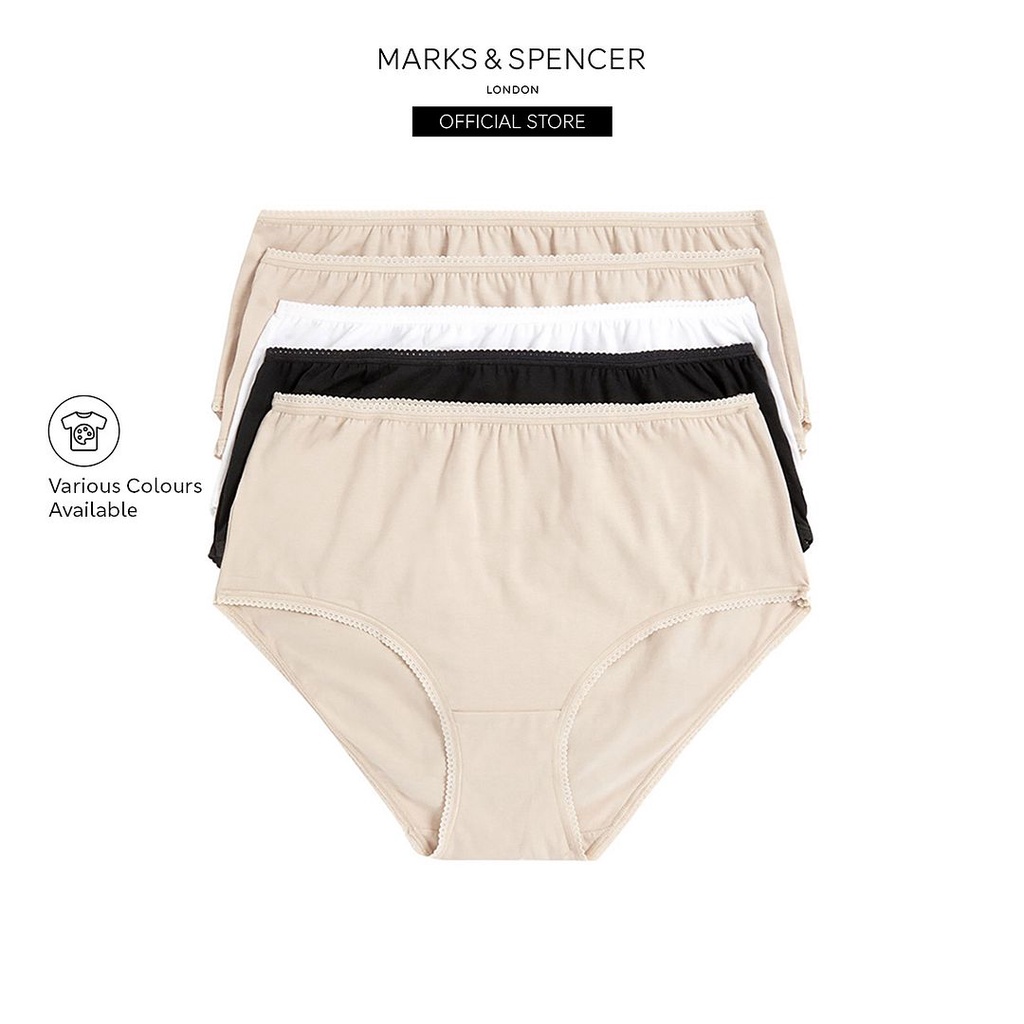 Marks & Spencer White No VPL Microfibre Midi Knickers Brand New