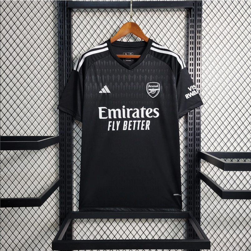 NEW 23 24 AC Arsenal Goalkeeper Black Fan Issue Kit Jersey Local