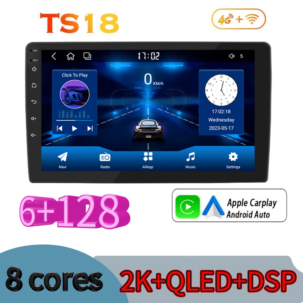  8 Core 4+64G Android 12.0 Double Din Car Radio with Wireless  Apple Carplay/Android Auto Phonelink, 9 inch IPS Touch Screen Car Stereo  Support Wifi/4G GPS DSP Bluetooth AM/FM/RDS Voice Control 