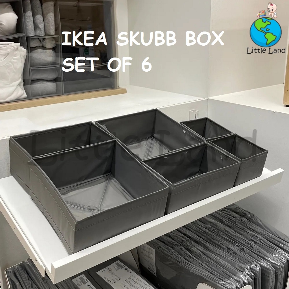 IKEA SKUBB Box set of 6 / Cabinet Organizer Box / Clothes Sorting Box /  Drawer Organizer / Kotak Laci