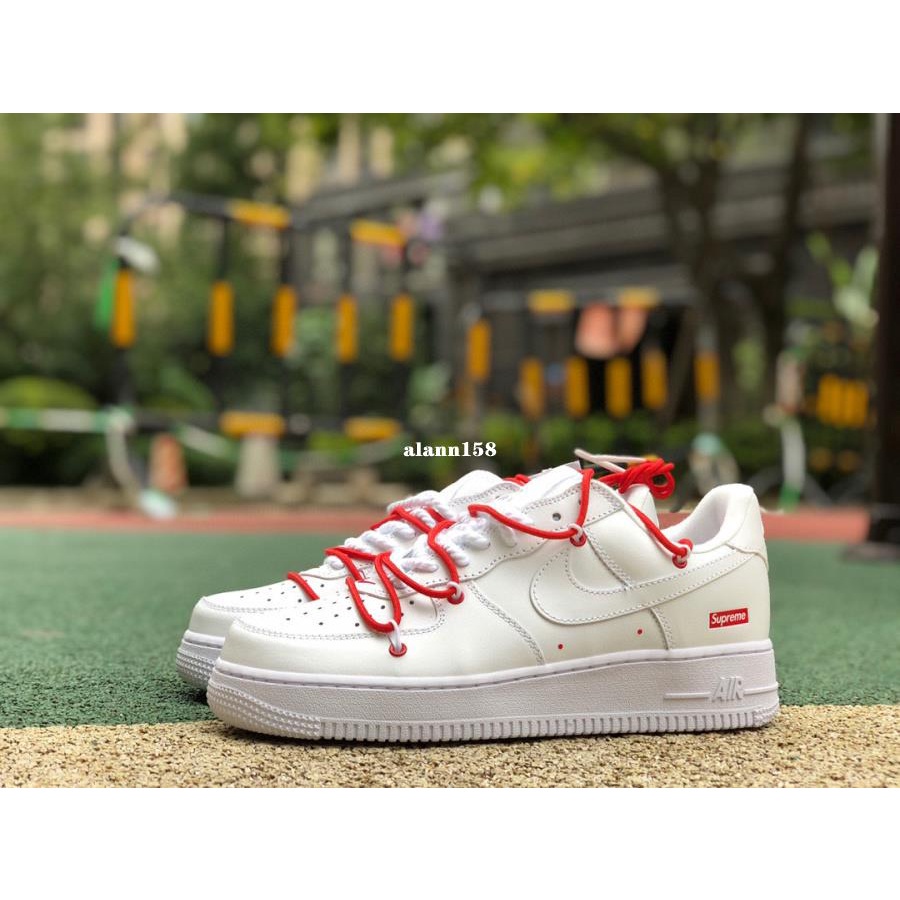 Air force white hot sale with red