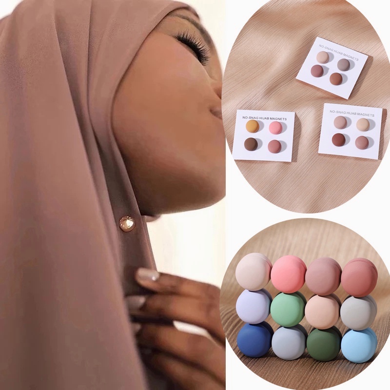 Pearl Brooch Hijab Scarf 12pcs/Lot Multicolor Scarf Pins Muslim Women  Headscarf Pin Shawl Fixed Strap Anti Slip For Muslim Hijab