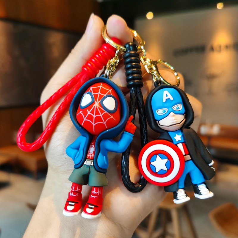 Spiderman Keychain Cute Doll Iron Man Captain America Action
