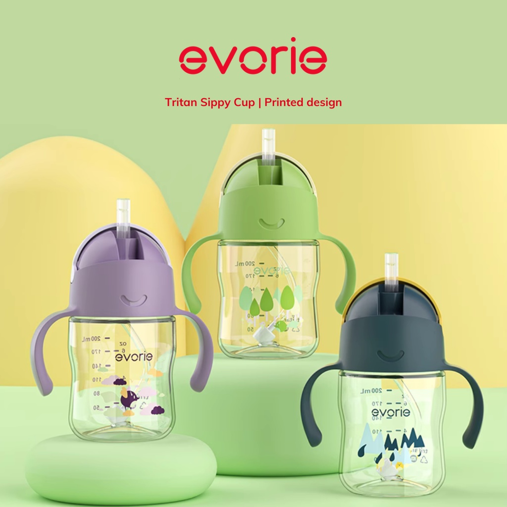 Evorie Tritan Baby Sippy Cup Weighted Gravity Straw Toddler