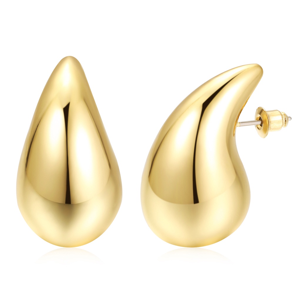 Gold teardrop hot sale stud earrings