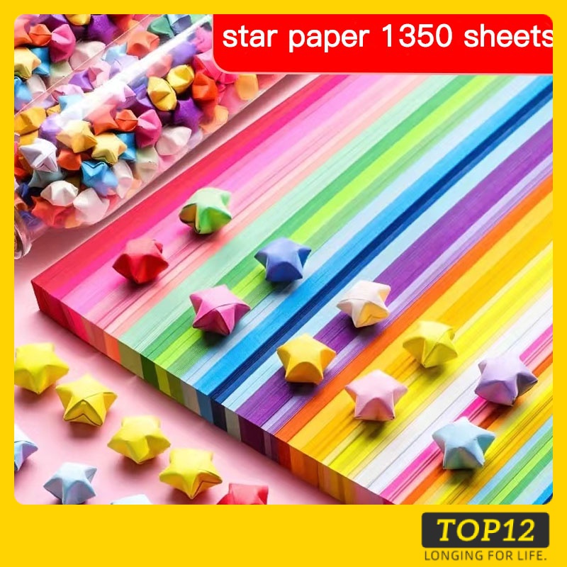 12Pcs Star Origami Five Star Paper Star Origami Paper Strips