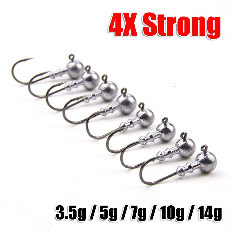 Anh JH04 4X Strong Round Jig Head Hook for SP 3.5g / 4.5g / 7g / 10g / 14g  Soft Plastic Lures for Zman Softbait