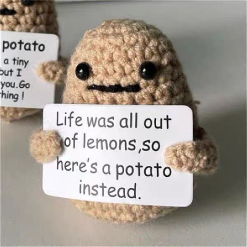 New Positive Energy Potato Hug Pocket Mini Handmade Plush Wool