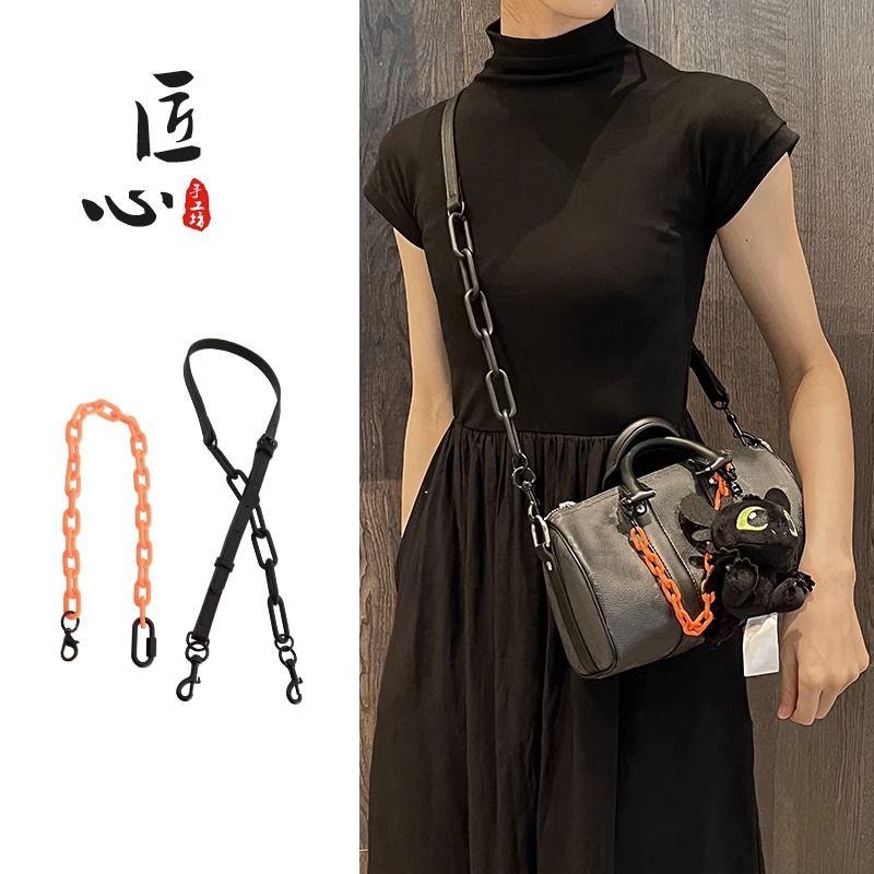 LV Keepall25 Black Warrior Replacement Acrylic Orange Decorative Chain Bag  Chain Shoulder Adjustable Shoulder Strap - AliExpress