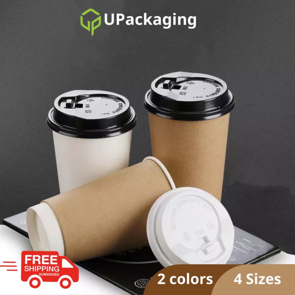 50 Pack 16 oz Hot Beverage Disposable White Paper Coffee Cup with