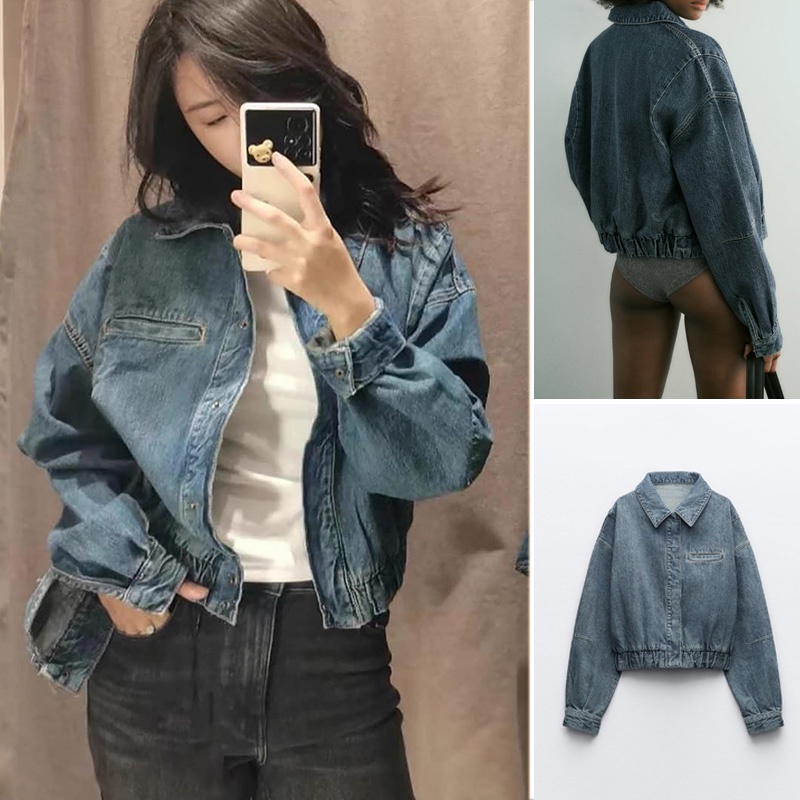 Zara Autumn Winter New Style Unilateral Pocket Denim Jacket