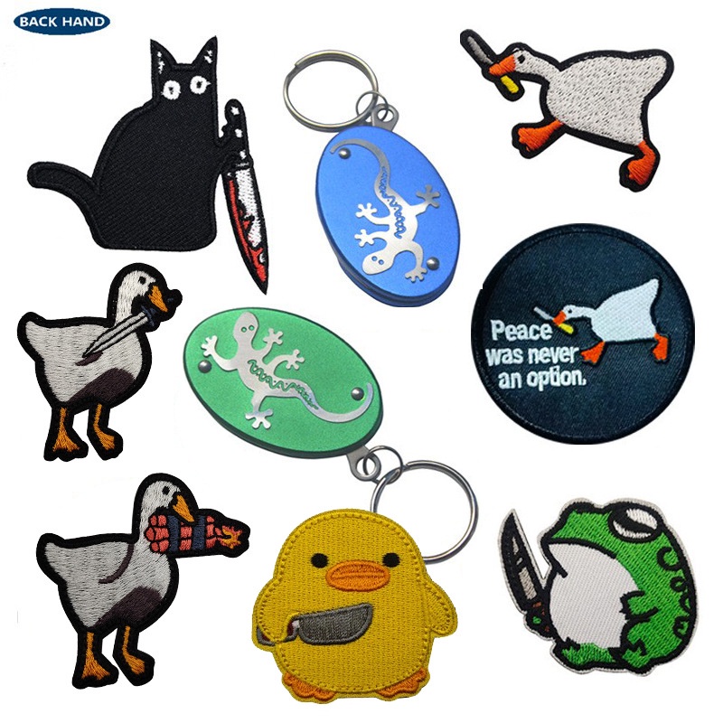 Cartoon Little Yellow Duck Patch Animal & Knife Goose Frog Cat