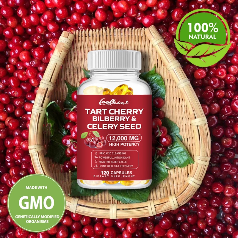 Coolkin Organic Tart Cherry Extract Capsules with Bilberry Fruit