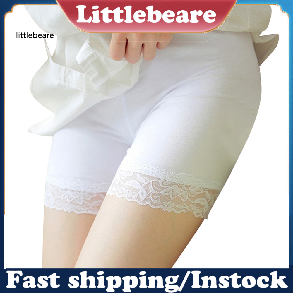 littlebeare> Women Lace Flower Underwear Safety Panties Under Skirt  Breathable Short Tights | Shopee Singapore