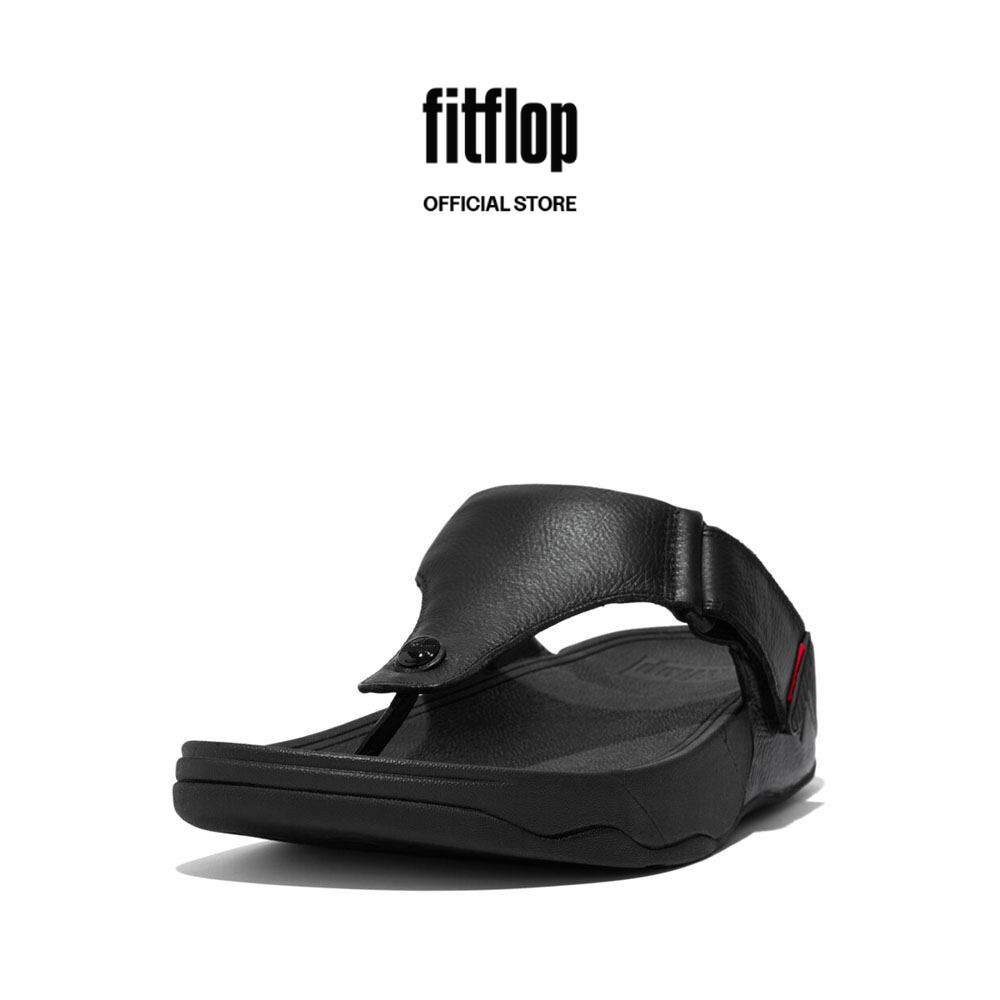 FitFlop TRAKK II Men s Leather Toe Post Sandals All Black 279